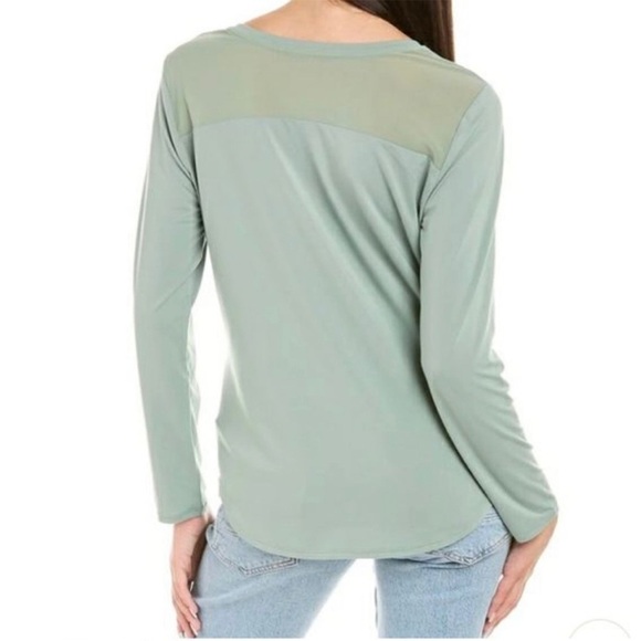 JOHNNY WAS CALME Effect Long Sleeve Mesh Yoke Tee Size XXL NWT - Picture 2 of 7